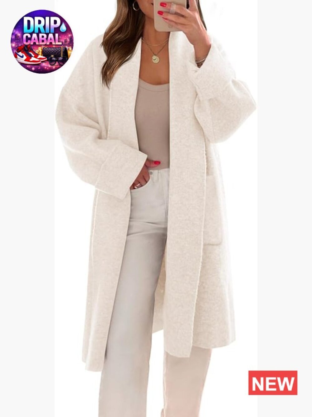Chunky Open Front Oversized Knit Cardigan with Pockets